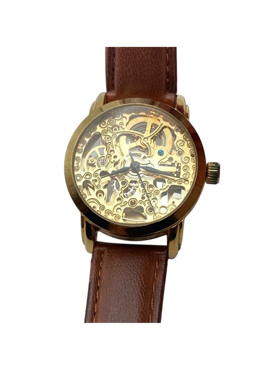 AKRIBOS Automatic Skeleton Women\'s Watch 32mm AK431YG-A Adjustable Leather WR main image 9